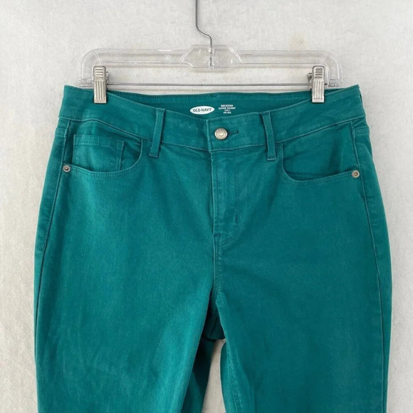 Old Navy Pants Women's Sz 12 Tattle Teal Denim Super Skinny Stretch Ankle Jeans - Picture 6 of 12